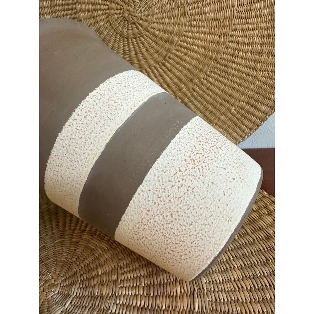 Bloom ceramics black, and white striped garden pot - Picture 5 of 11